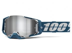 100% Armega Goggles Albar/flash Silver Lens  2022 - Plaid or plain reversible and insulating versatility