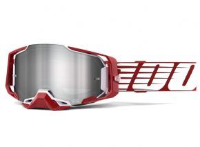 100% Armega Goggles Deep Red/flash Silver Lens  2022 - Plaid or plain reversible and insulating versatility