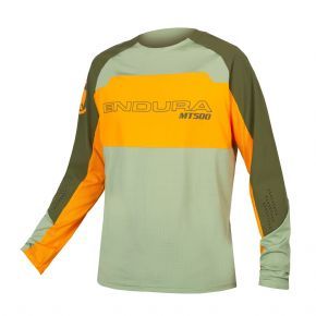 Endura Mt500 Burner Lite Long Sleeve Trail Jersey Tangerine - Critically positioned high stretch wind and waterproof panels
