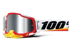 100% Racecraft 2 Goggles Arsham Red/Silver Flash Lens 2023 - 