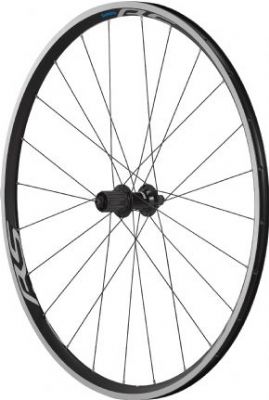 Shimano WH-RS100 clincher wheel, 9/10/11-speed, 130 mm Q/R axle, rear, black - Great value rear RS100 clincher wheel 24 black stainless steel spokes